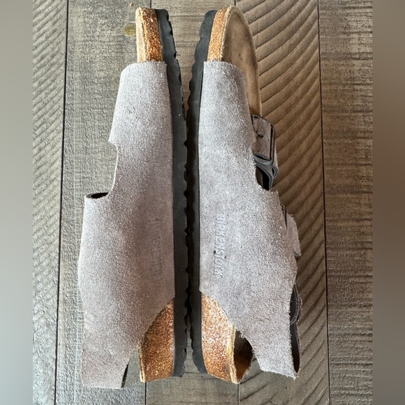 Birkenstock Milano Suede Gray Strap Sandals Women’s Size 39 (8-8.5) - Picture 11 of 16
